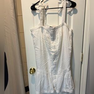 Vineyard Vines White Eyelet Tie-Shoulder Dress